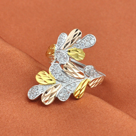 Anillo de Hoja Plata Esterlina y Oro para Dedo Índice - Image 5