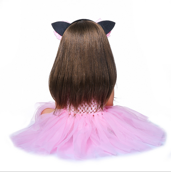 Muñeca Reborn Bebé Princesa Rosa 55cm Cuerpo Completo Silicona