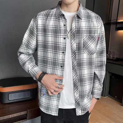 Camisa Casual Cuadros Estilo Hong Kong para Jóvenes - Image 8