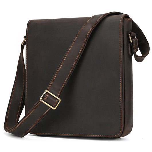 Bolsa Bandolera de Cuero Genuino Crazy Horse para Hombre - Image 2