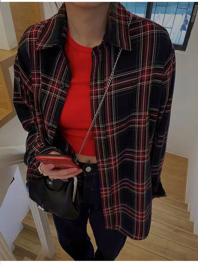 Camisa Cuadriculada Suelta y Fresca para Mujer - Image 9