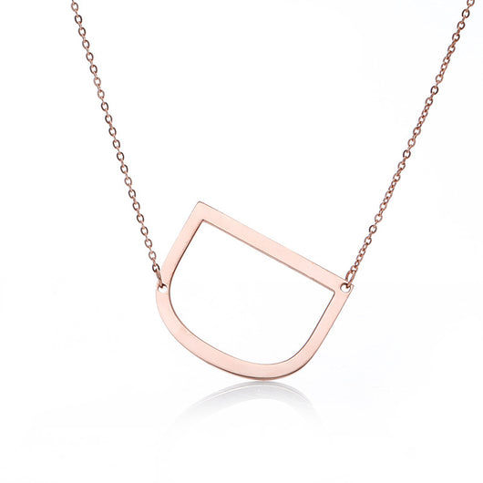Collar Inicial Acero Inoxidable Chapado en Oro Rosa - Image 32