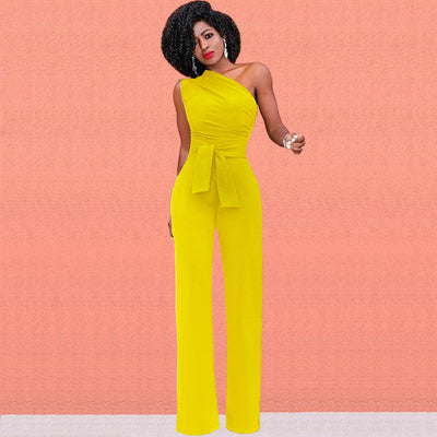 Jumpsuit con Hombros Inclinados Asimétrico - Image 25