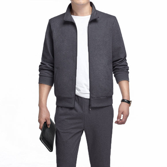 Conjunto Deportivo de 2 Piezas Talla Grande - Cardigan Casual Primavera Otoño