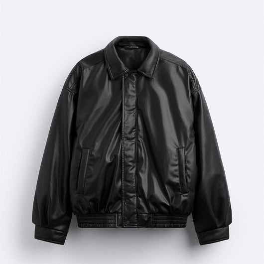 Chaqueta de Cuero Sintético con Solapas y Algodón para Hombre - Image 7
