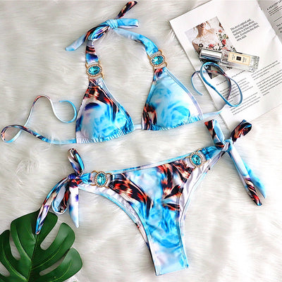 Traje de Baño Estampado con Nudo para Mujer - Image 7