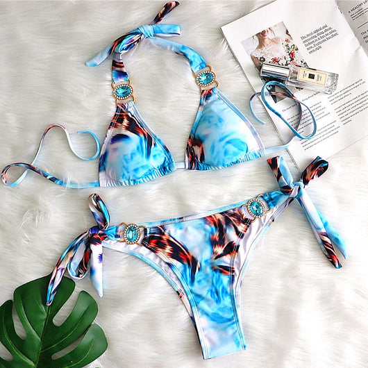 Traje de Baño Estampado con Nudo para Mujer - Image 7