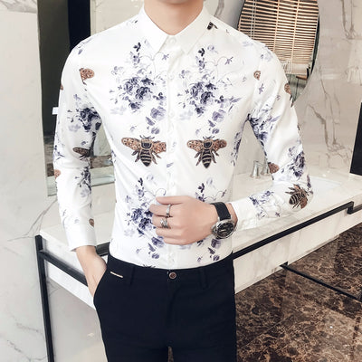 Camisa Manga Larga Hombre Estampado Rosa Negra - Image 17