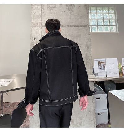 Chaqueta Táctica de Trabajo con Cuello Mao y Detalles en Contraste - Image 4