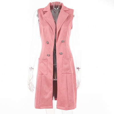 Chaleco de Ante Slim Fit Retro Elegante para Mujer - Image 16