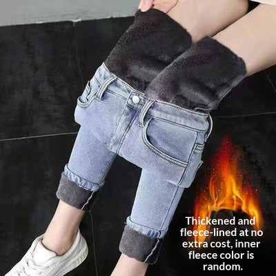 Jeans Talle Alto Forrados en Polar Extra Gruesos para Mujer - Image 9