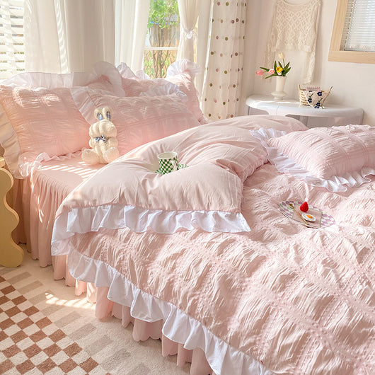 Juego de Cama Completo de 4 Piezas en Colores Sólidos - Image 16