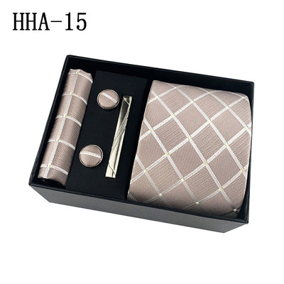 Set de Corbata Paisley con Clip y Caja de Regalo - Corbata Negra Elegante para Negocios - Image 20