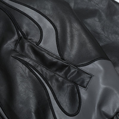 Chaqueta de Cuero para Hombre con Parches Bordados Estilo Locomotora Racing - Image 2