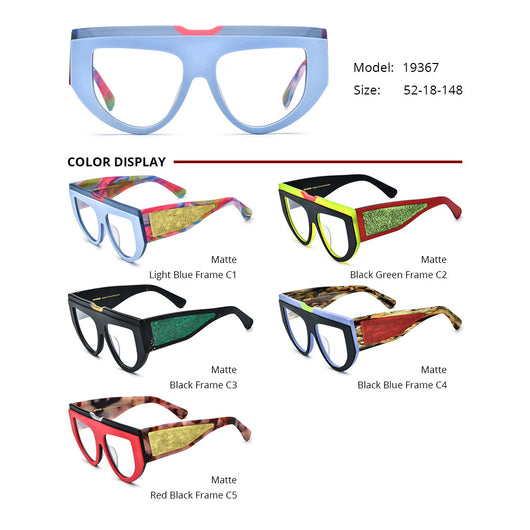 Lentes Gafas Ojo de Gato Patchwork Multicolor con Montura Mate - Image 2
