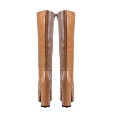 Botas Altas de Tacón Grueso Punta Afilada para Otoño e Invierno - Image 17