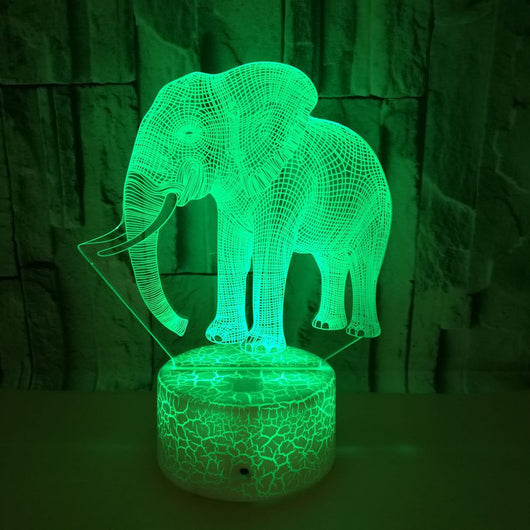 Lámpara 3D Elefante LED Táctil con Luz de Ambiente Multicolor - Image 3