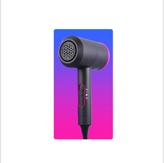 Dark grey hair dryer with pink accents and a perforated nozzle, featuring a slider switch on the handle. - Image 9