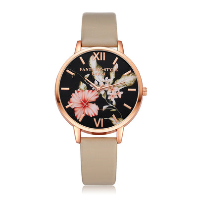 Reloj de Pulsera Lvpai para Mujer en Oro Rosa con Diseño Floral y Correa de Cuero - Image 15