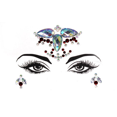 Adhesivos Faciales de Diamante de Resina Acrílica Verde con Cristales Brillantes - Image 5