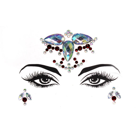 Adhesivos Faciales de Diamante de Resina Acrílica Verde con Cristales Brillantes - Image 5