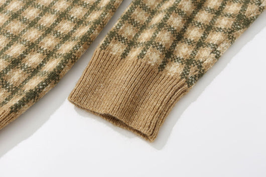 Suéter a Cuadros con Diseño de Oso para Hombre - Primavera y Otoño - Image 22