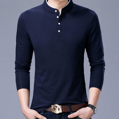 Camiseta Manga Larga Cuello Mao de Algodón para Hombre - Image 3