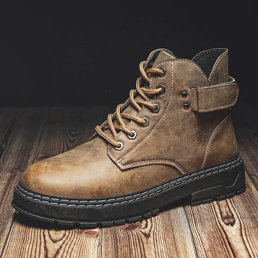 Botas de Trabajo Retro Clásicas Caña Alta Punta Redonda para Hombre - Image 2