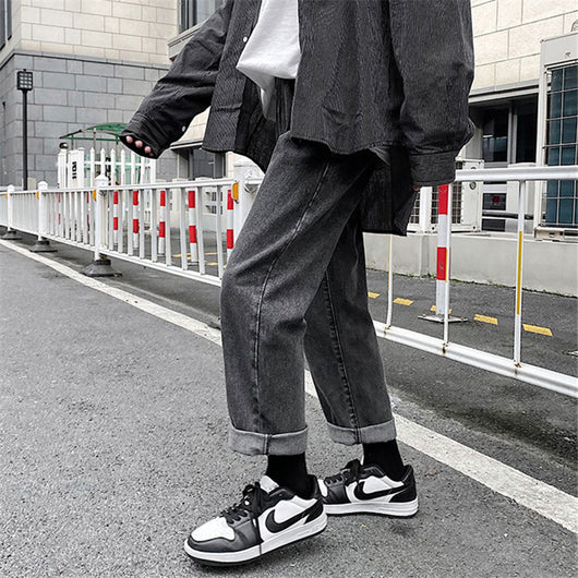 Pantalones Vaqueros Rectos Negros para Hombre - Estilo Clásico