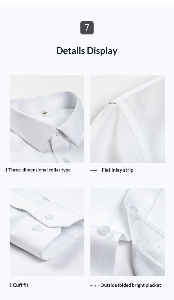Camisa de Trabajo Profesional sin Planchado para Hombre