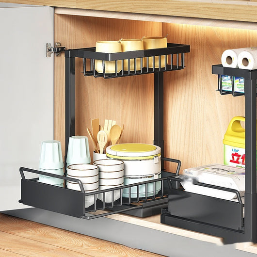Organizador Extraíble para Fregadero con Estantes Ajustables y Almacenamiento Multiuso - Image 3