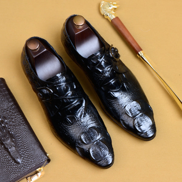 Zapatos de Cuero para Traje de Negocios Hombre