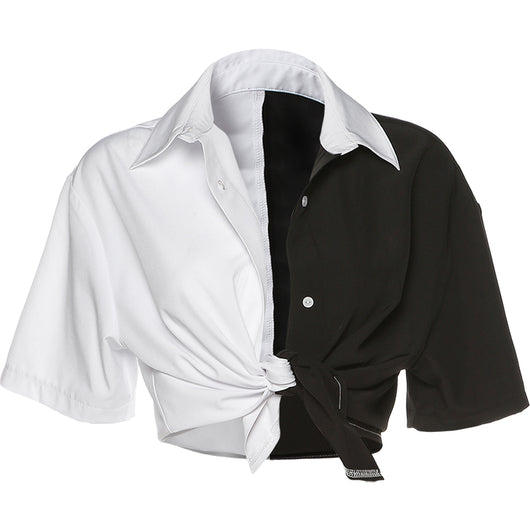 Camisa Corta con Franjas Contrastantes - Image 3