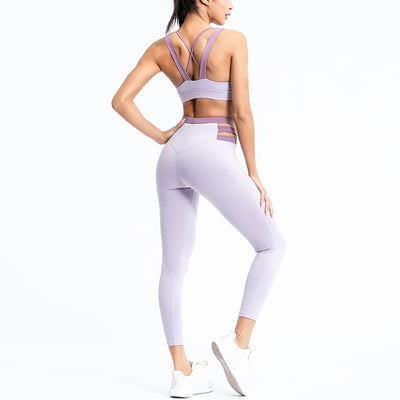 Conjunto Deportivo Yoga Mujer Ajustado Bicolor - Image 23