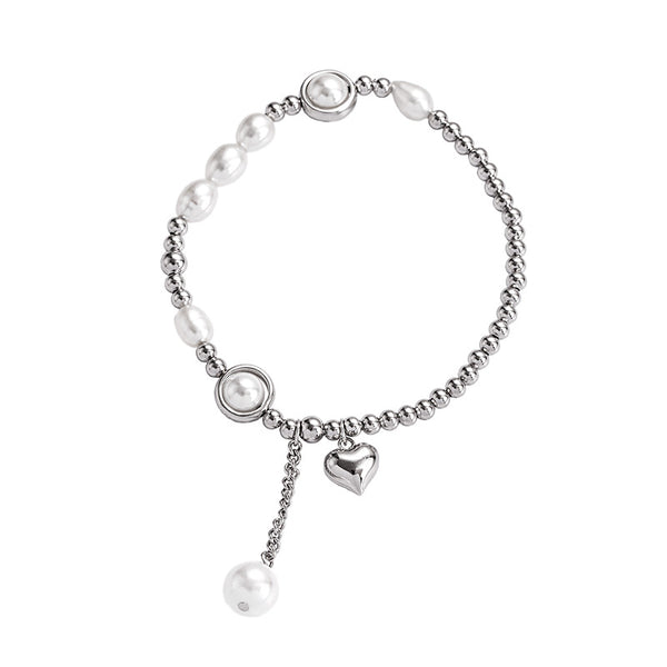 Pulsera de Plata S925 con Perla y Corazón - Elegancia y Temperamento - Image 5