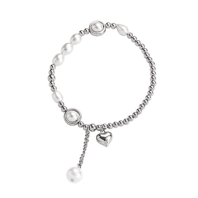 Pulsera de Plata S925 con Perla y Corazón - Elegancia y Temperamento - Image 5