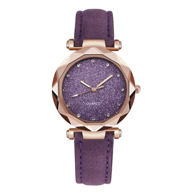 Reloj de Pulsera para Mujer Romántico con Cielo Estrellado, Diseño Cuero y Diamantes - Image 2