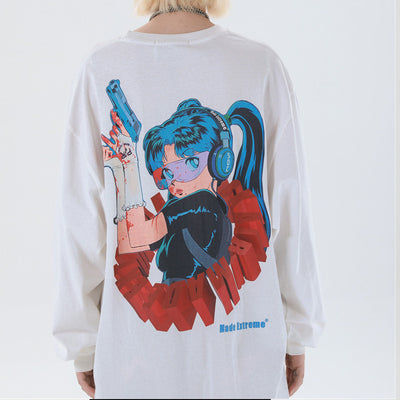 Playera Hiphop Suelta de Manga Larga - Image 2