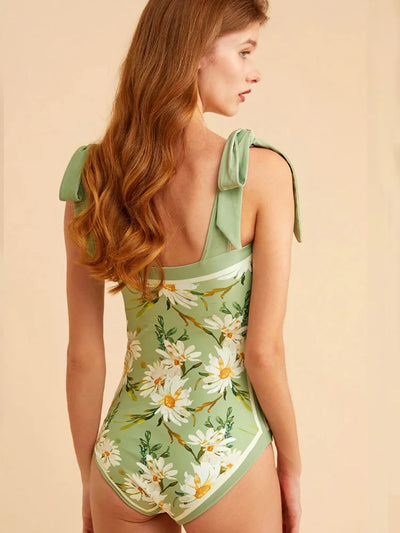Traje de Baño Vintage Francés Estampado Doble Cara Ajustado - Image 17