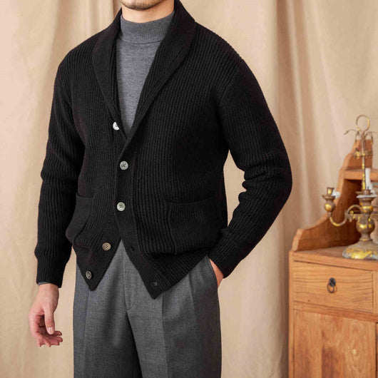 Cardigan Tejido de Cuello Verde Estilo Retro Cálido y Casual - Image 9