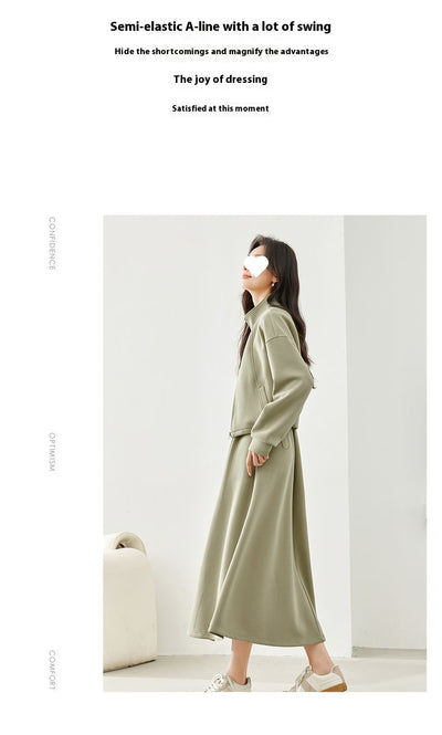 Falda Sastre Casual Verde Guisante para Mujer - Image 19
