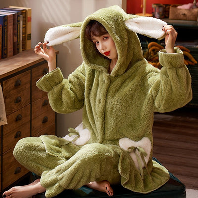 Pijama Coreano Grueso y Suave de Franela para Casa - Image 16