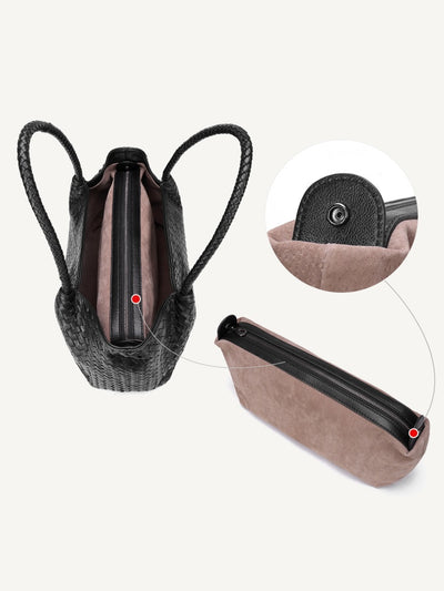 Bolso Tejido en Piel de Oveja Auténtica para Mujer - Image 10