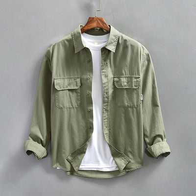 Camisa Casual Oversize de Manga Larga para Hombre - Estilo Minimalista - Image 8