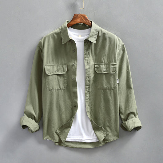 Camisa Casual Oversize de Manga Larga para Hombre - Estilo Minimalista - Image 8