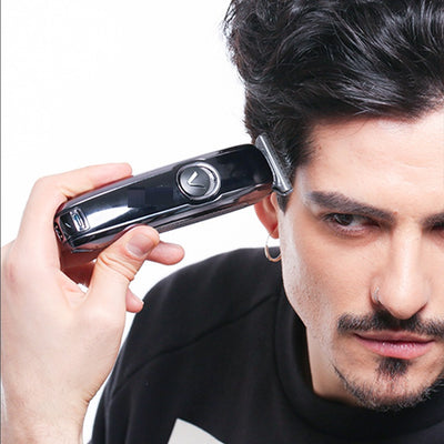 Black VGR rechargeable hair trimmer with silver blade, USB charging cable, cleaning brush, oil, and three guide combs (1mm, 2mm, 3mm). - Image 3