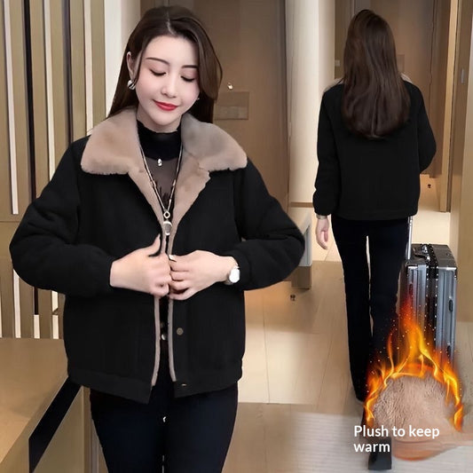 Chaqueta de Pana Suelta con Forro Polar Cálido para Mujer - Image 2