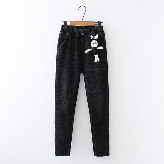 Jeans de Cintura Alta Bunny Accessory