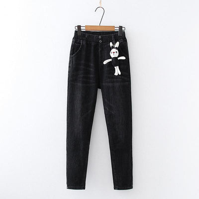 Jeans de Cintura Alta Bunny Accessory
