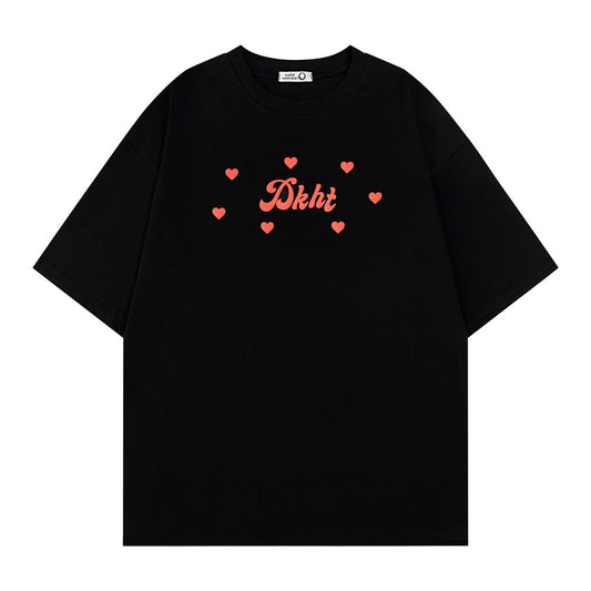 Playera Hombre Estampado Corazón con Letras